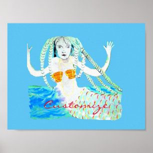 Mermaid with Dreadlocks Thunder_Cove Poster