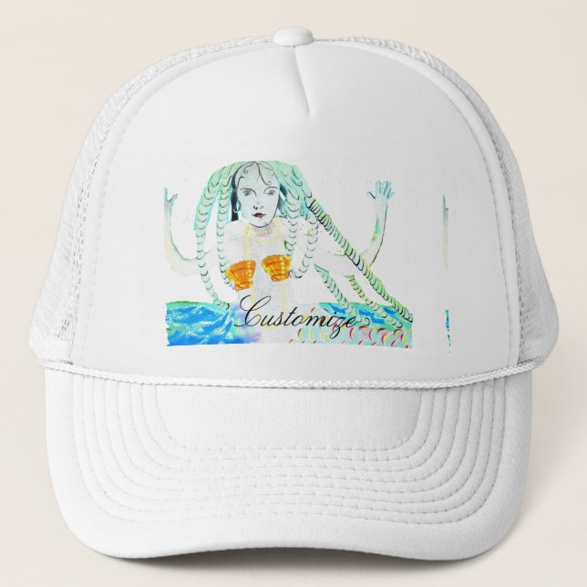 Mermaid with Dreadlocks Thunder_Cove Trucker Hat (Front)
