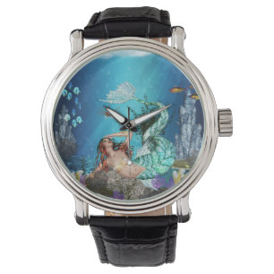 Mermaid With Fish Wrist Watch