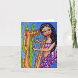 Mermaid With Harp Notecard