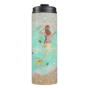 Mermaid with turtles by Renee Lavoie Thermal Tumbler
