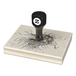 Mermaid Woman Girl Head Face Portrait Lady Rubber Stamp