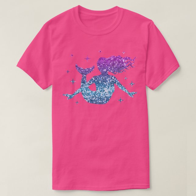 Mermaid Women Girls Gift Mermaid Glitter 10 T-Shirt (Design Front)