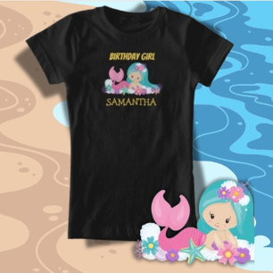 Mermaid yellow birthday T-Shirt