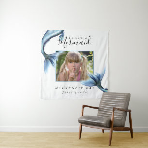 #MermaidLife Im Really a Mermaid   Photo Quote Tapestry