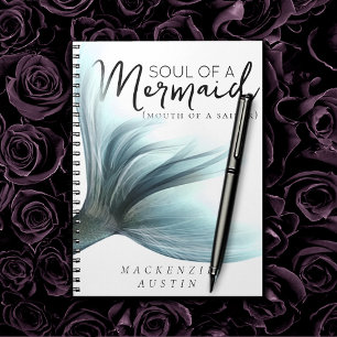 #MermaidLife Sailor Mouth Mermaid Soul   Aqua Teal Notebook