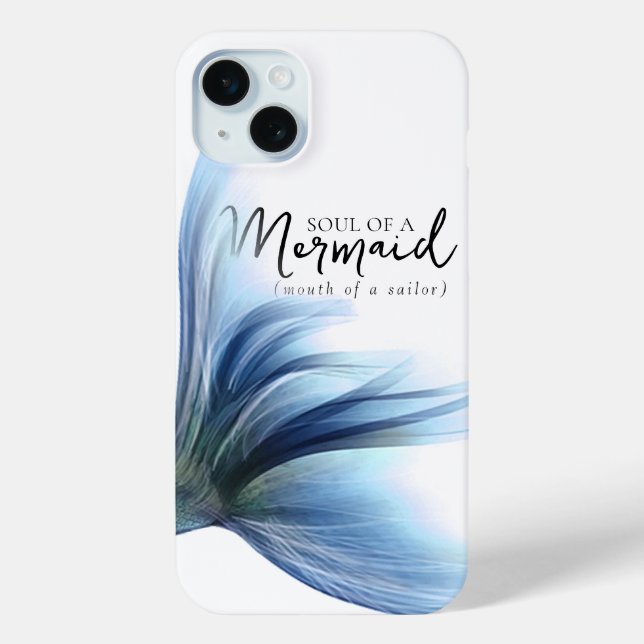 #MermaidLife Sailor Mouth Mermaid Soul | Blue Tail Case-Mate iPhone Case (Back)