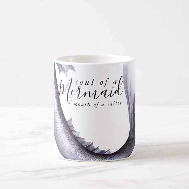 #MermaidLife Sailor Mouth Mermaid Soul | Purple Coffee Mug (Center)