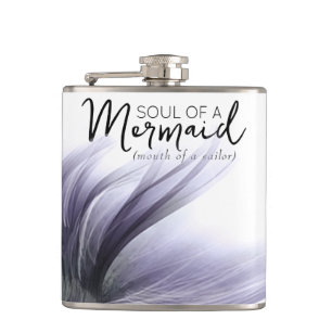#MermaidLife Sailor Mouth Mermaid Soul   Purple Hip Flask
