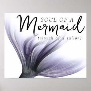#MermaidLife Sailor Mouth Mermaid Soul Purple Poster