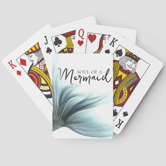 #MermaidLife Soul of a Mermaid | Tail Quote Playing Cards (Back)