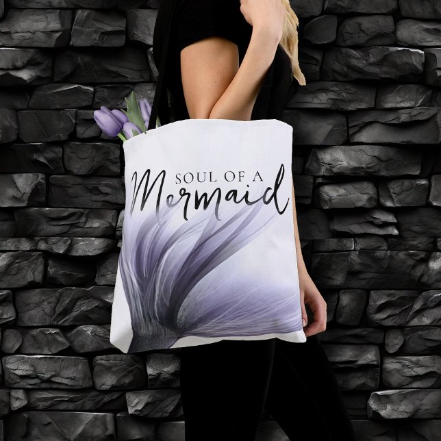 #MermaidLife Soul of a Mermaid | Tail Quote Tote Bag (Creator Uploaded)