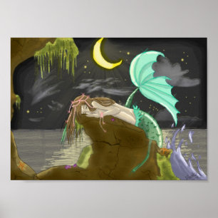mermaidmoonlight byExperimental Rainbows Poster