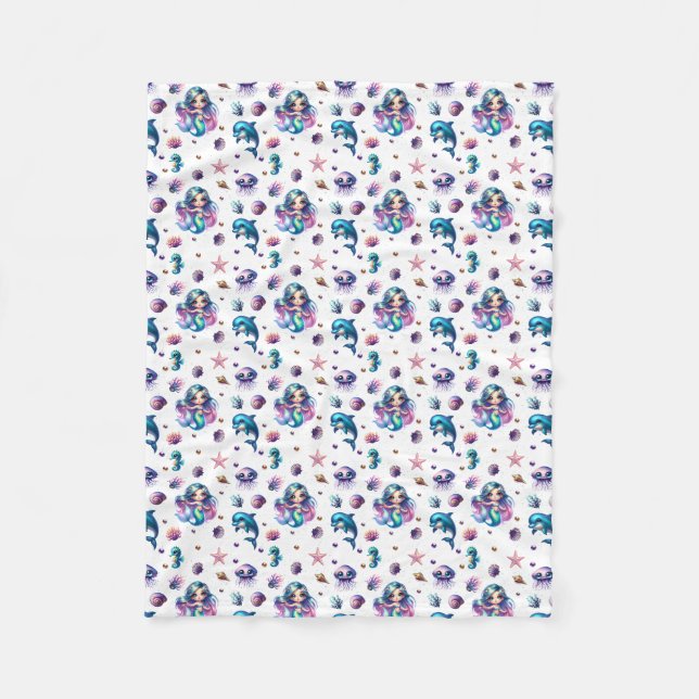 Mermaid's Adventure! Fleece Blanket (Front)