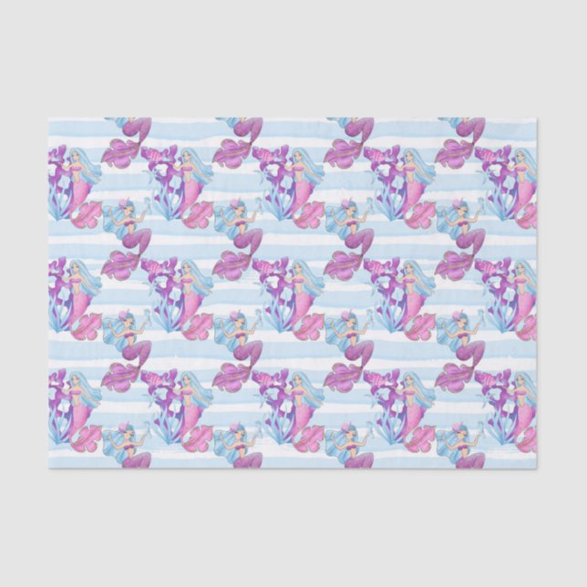 Mermaids and coral pattern party tissue tissue paper (Front)