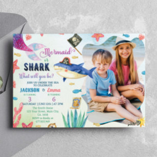 Mermaids And Pirates Birthday Invitation