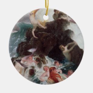 Mermaids at Play, 1886 (oil on canvas) Ceramic Tree Decoration