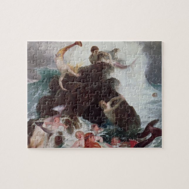 Mermaids at Play, 1886 (oil on canvas) Jigsaw Puzzle (Horizontal)