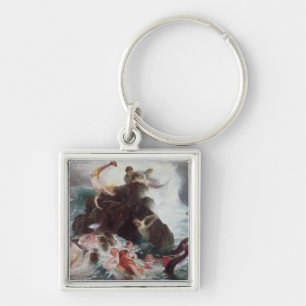 Mermaids at Play, 1886 (oil on canvas) Key Ring