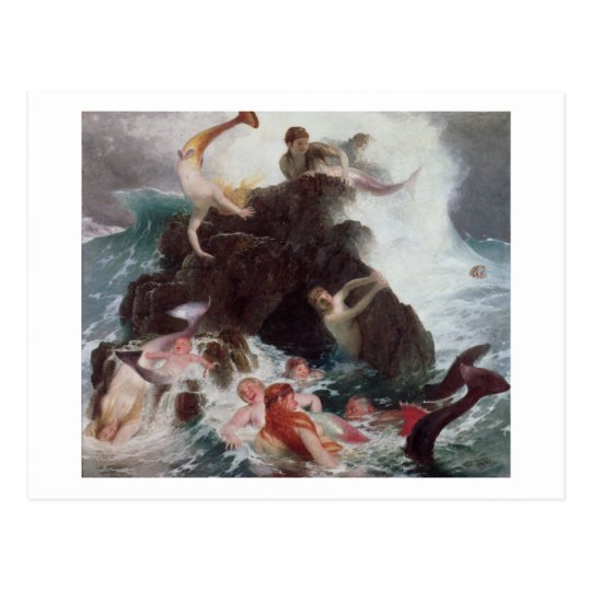 Mermaids at Play, 1886 (oil on canvas) Postcard