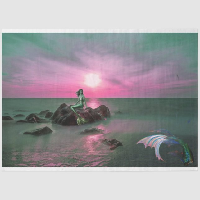 Mermaids at Sunset Decoupage Tissue Paper (Front)