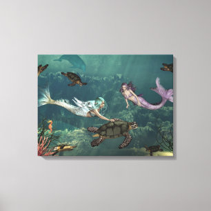 Mermaids At Turtle Springs Canvas Print