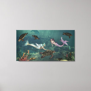 Mermaids At Turtle Springs Canvas Print