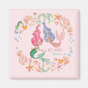Mermaids Best Friends Forever BFF Personalised Magnet