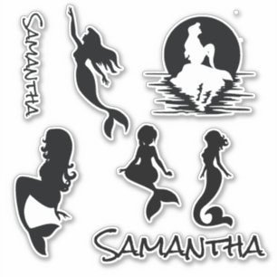 Mermaids black silhouette  Sticker