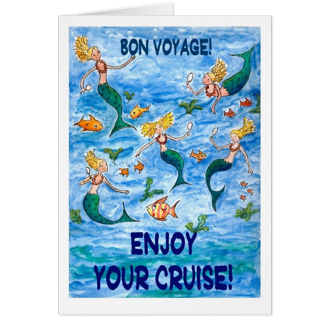 Mermaids 'Bon Voyage' card for a Cruise (Front)