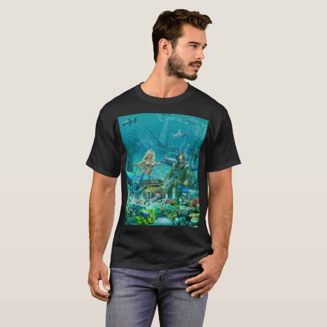 Mermaid's Coral Reef Treasure T-Shirt (Front Full)