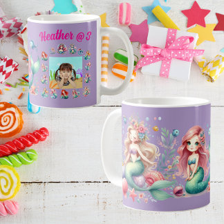 Mermaids Custom Photo Mug Kids Birthday Favour 