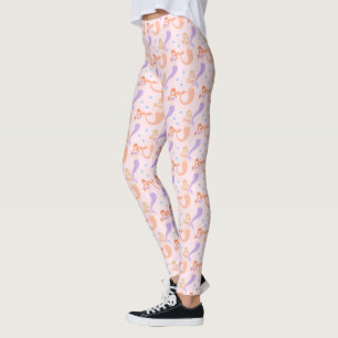 Mermaids Cute Pastel Bubbles Pattern Leggings