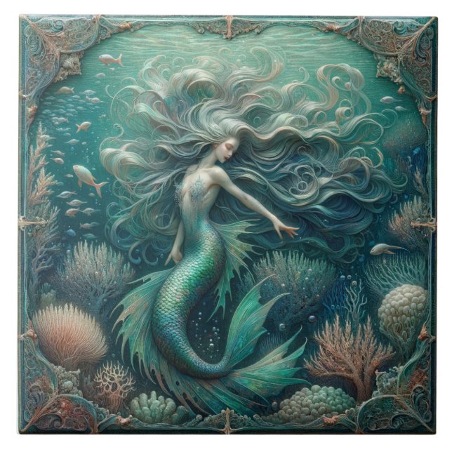 Mermaid's Enchanted Reef - Timeless Sea Tile (Front)