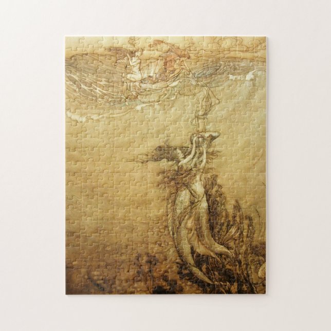 Mermaids Fishing For Pearls Puzzle (Vertical)