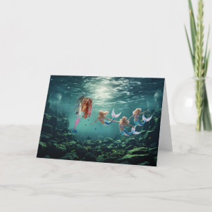 Mermaids having fun. card