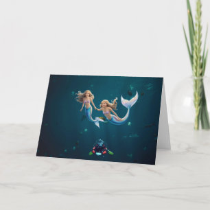 Mermaids having fun. card