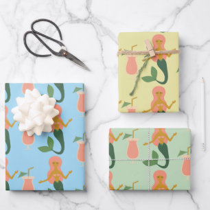 Mermaids + Mai Tais Wrapping Paper Sheet