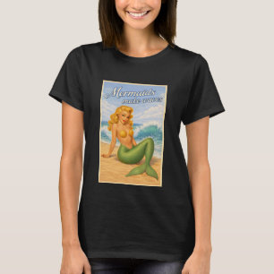 Mermaids Make Waves Retro Pin-Up   Coastal Beach T-Shirt