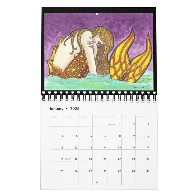 Mermaids of 2011 fantasy illustration art calendar (Jan 2026)