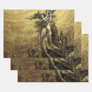 “Mermaids of the Rhine” by Arthur Rackham Wrapping Paper Sheet