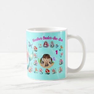 Mermaids Onder-the-Sea 1st Birthday Photo Favour Coffee Mug
