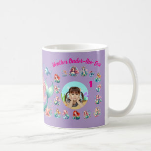 Mermaids Onder-the-Sea 1st Birthday Photo Favour Coffee Mug