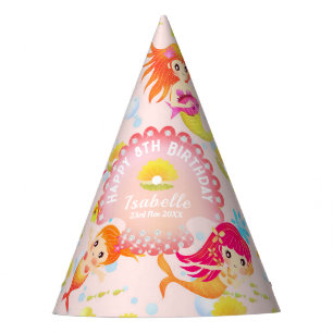 Mermaids Peach Pink Party Hat