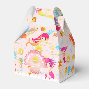 Mermaids Peach Pink Tent Favour Box