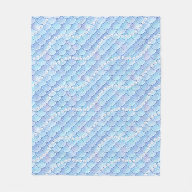 Mermaids & Pearls Pattern Fleece Blanket (Front)
