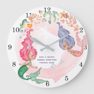 MERMAIDS Personalised Large Clock
