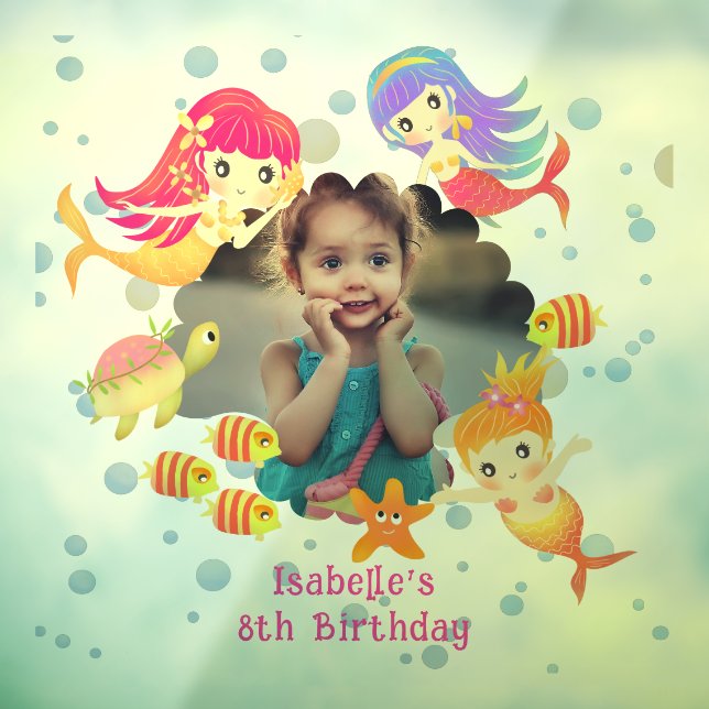 Mermaids Photo Transparent Window Cling (Sheet 3)