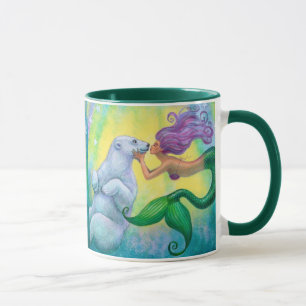 Mermaid's Polar Bear Kiss Mug