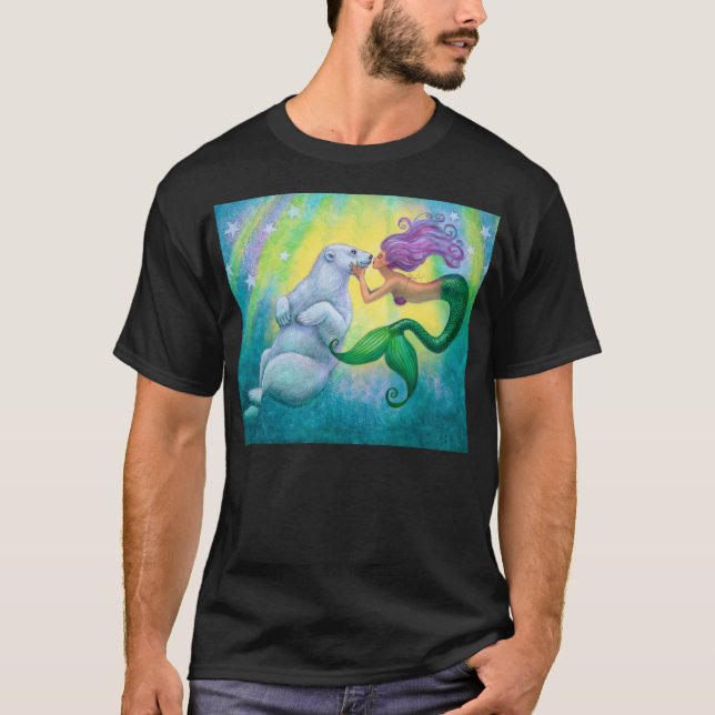 Mermaid's Polar Bear Kiss T-shirt (Front)
